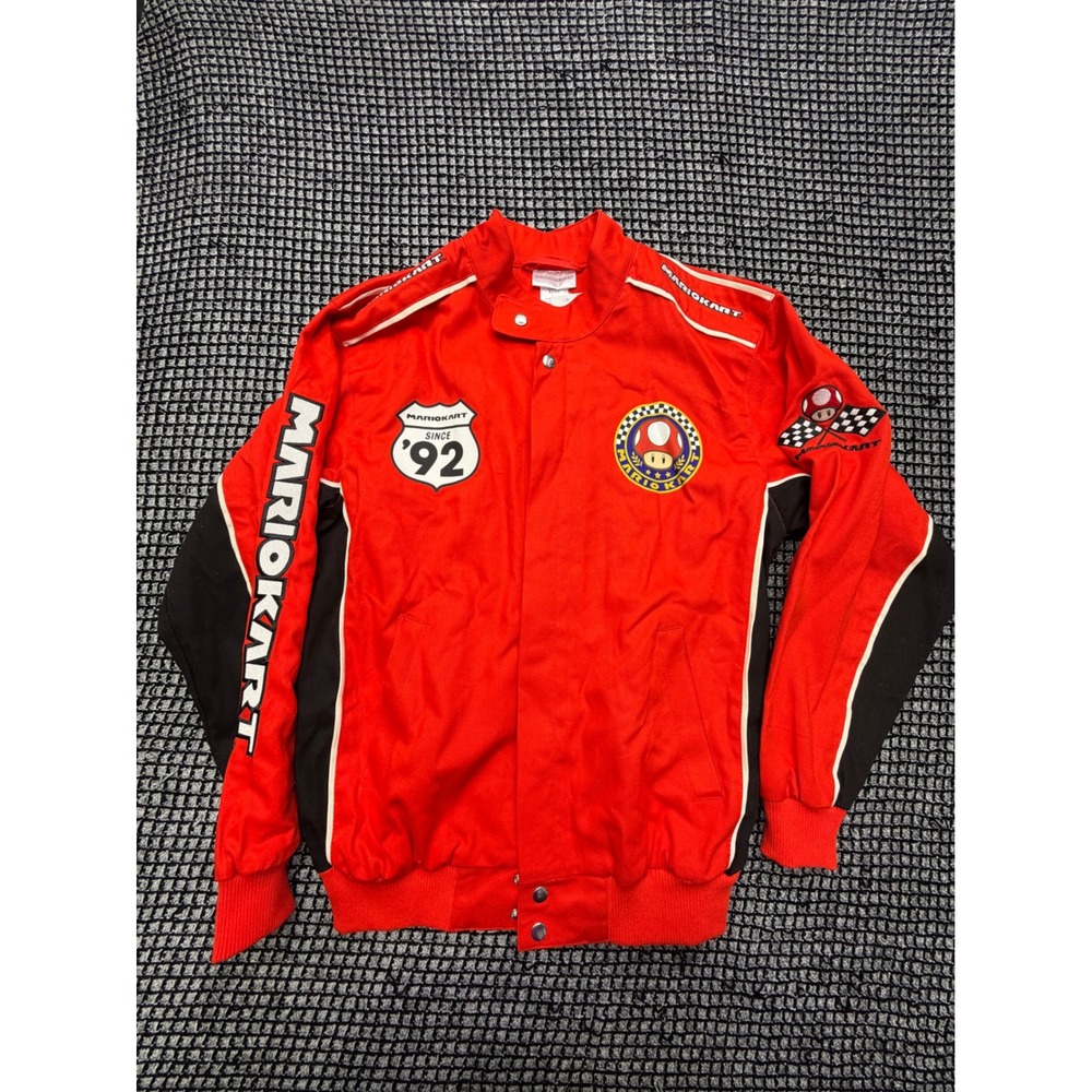 Mario Kart Racing Jacket Unisex S Red Nintendo Bomber Graphic Patch